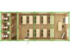 Hirsi-luokkahuone 60m² / 5 x 12 m / 70mm